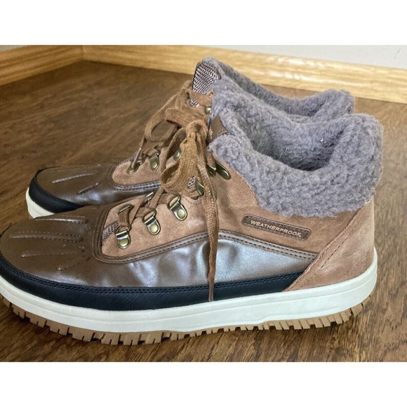 Weatherproof Landon Men\'s Winter Faux Fur Sneakerboots BROWN Size 10 main image 13